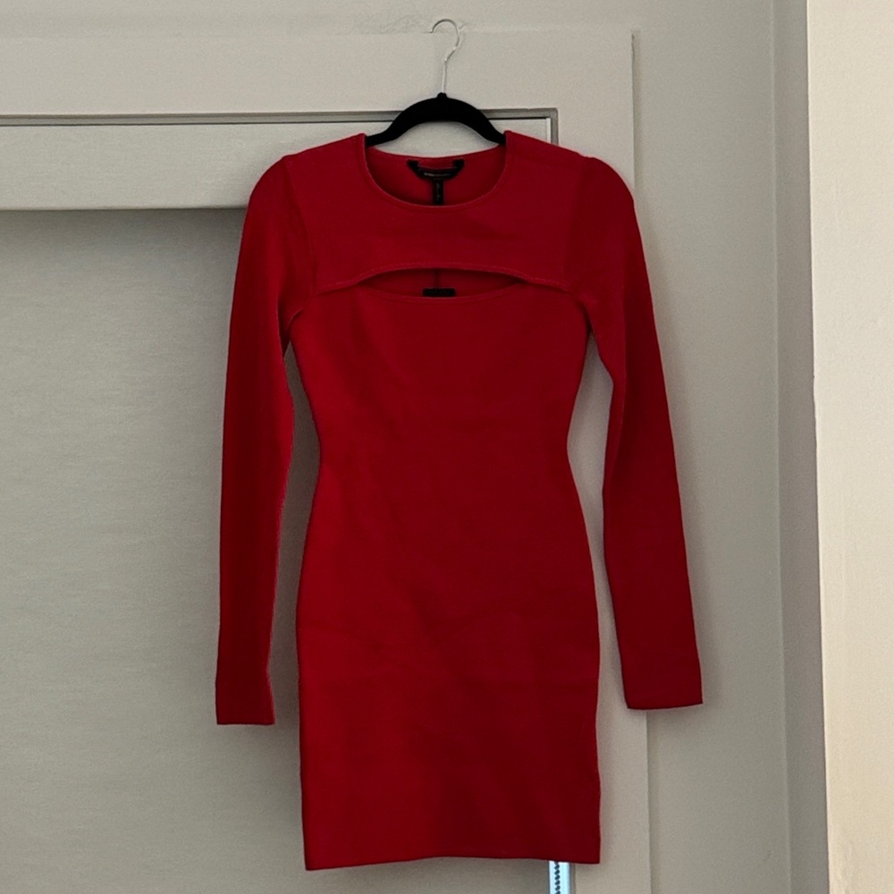 BCBGMaxAzria Bold Red Long Sleeve Dress